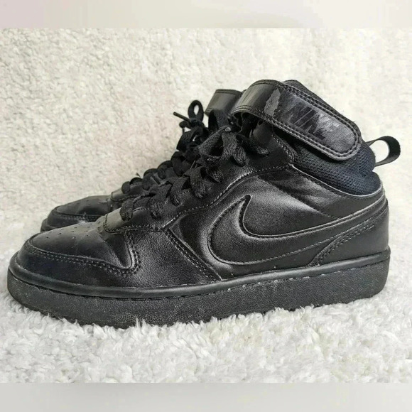 NIKE COURT BOROUGH MID All black size 6Y = 7.5 women - Picture 3 of 8